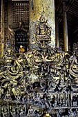 Myanmar - Mandalay, Shwenandaw Kyaung (the Golden Palace) a wonderful example of the Burmese unique teak architecture and wood-carving art. 